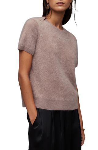 AllSaints + Rebel Short Sleeve Cashmere Sweater