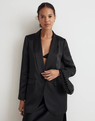 Madewell + Satin Oversized Blazer