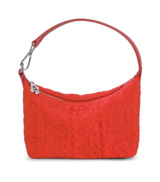Ganni + Red Small Butterfly Pouch Satin Bag