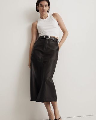 Madewell + Leather Mini Skirt