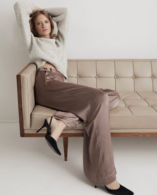 Madewell + The Harlow Wide-Leg Pant In Satin