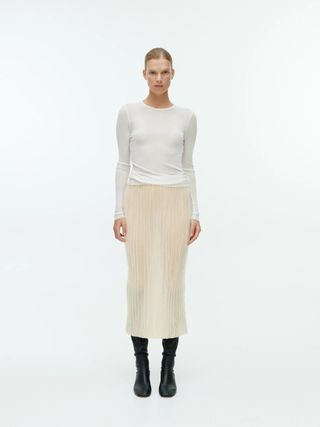 Arket + Pleated Knit Skirt