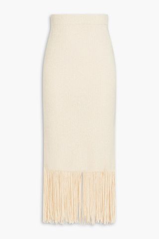 Zimmerman + Fringed Cahmere and Merino Wool-Blend Maxi Skirt