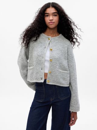 Gap + Boucle Cropped Sweater Jacket