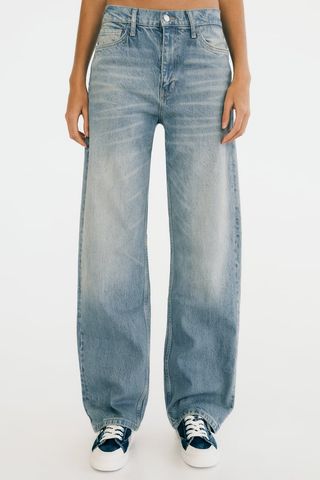 Zara + TRF High Rise Barrel Leg Jeans