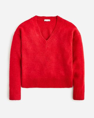 J. Crew + Relaxed V-Neck Pullover Sweater