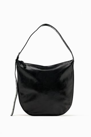 Zara + Leather Bucket Bag