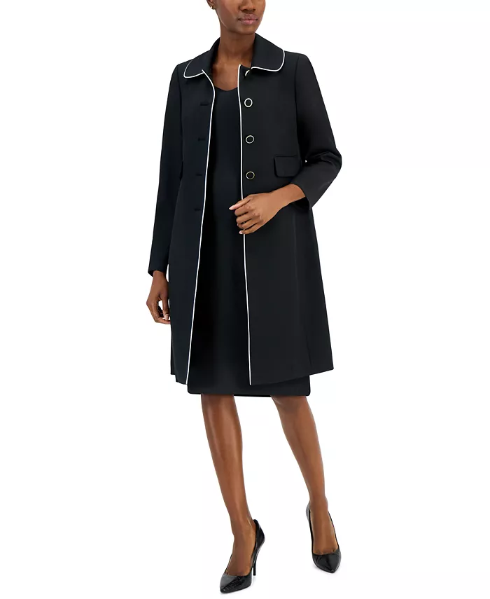 Nipon Boutique + Framed Crepe Topper & Sheath Dress Set