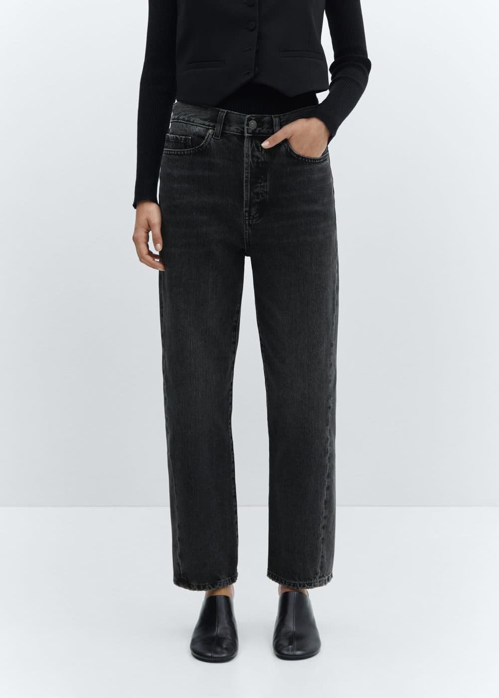 Mango + Straight Jeans With Forward Seams