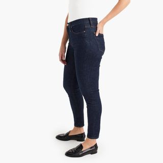 J.Crew + 9-Inch Mid-Rise Toothpick Jeans in Classic Rinse Wash