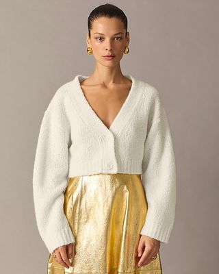 J.Crew Collection + Cashmere Cropped Cardigan Sweater