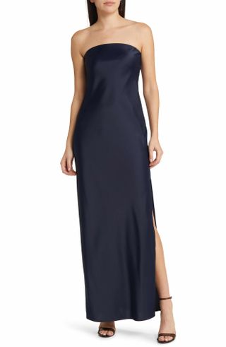 Wayf + The Odelle Strapless Satin Gown