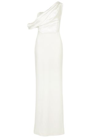 Solace London + Kara Draped One-Shoulder Maxi Dress