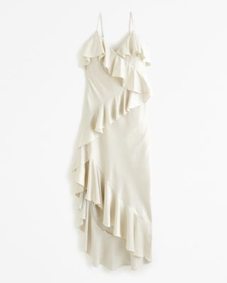 Abercrombie & Fitch + Ruffle Maxi Dress in Cream