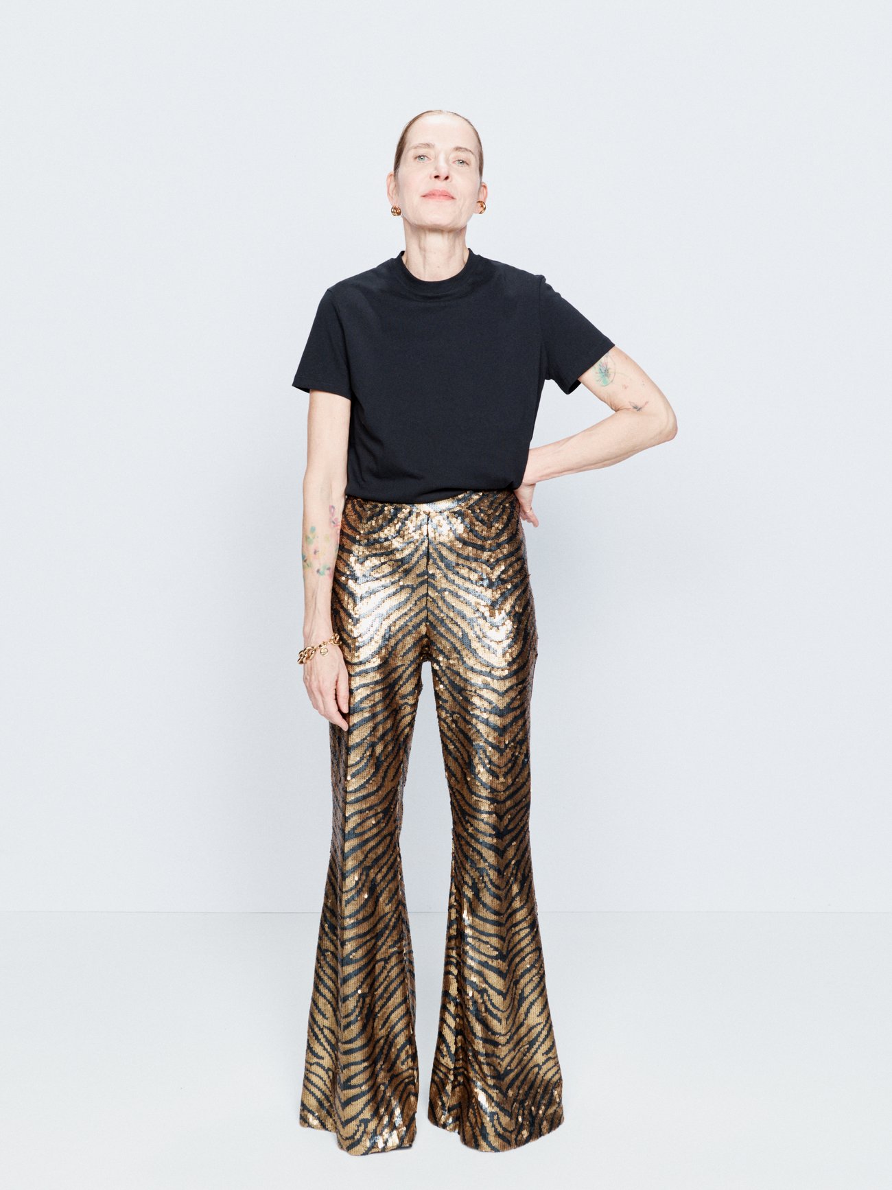 Raey + Tiger Sequin Flared Trousers