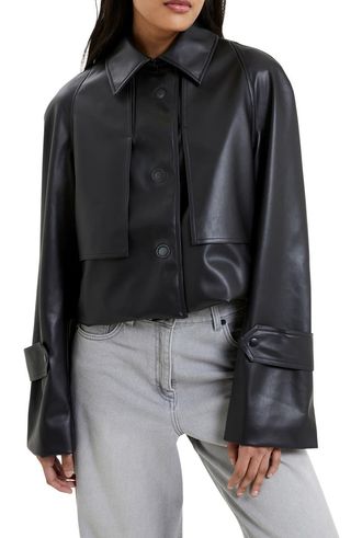 French Connection + Crolenda Faux Leather Crop Jacket
