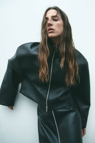 H&M + Oversized Coated Jacket