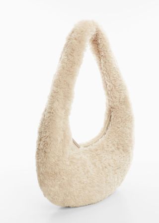 Mango + Fur-Effect Shoulder Bag