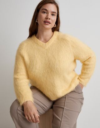 Madewell + Plus Brushed V-Neck Sweater