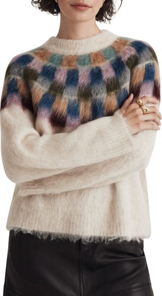 Madewell + Checkerboard Fair Isle Oversize Sweater