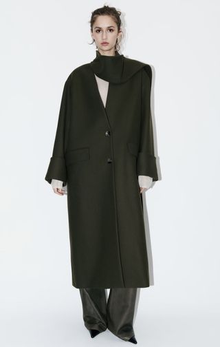 Zara + Manteco Wool Scarf Coat