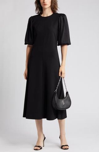 Nordstrom + Mixed Media Puff Sleeve A-Line Dress