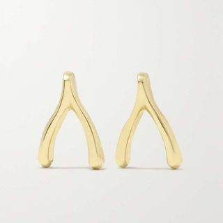 Jennifer Meyer + Mini Wishbone 18-Karat Gold Earrings