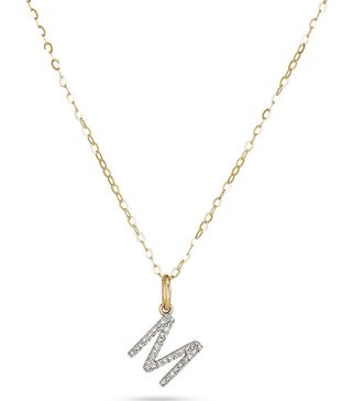 Stone & Strand + Large Pave Diamond Initial Charm Necklace