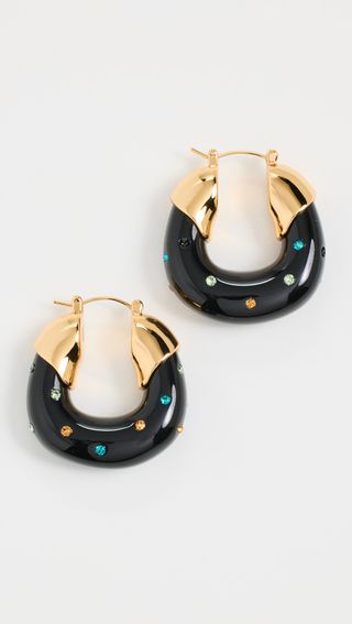 Lizzie Fortunato + Lizzie Fortunato Organic Hoops in Studded Crystal | Shopbop