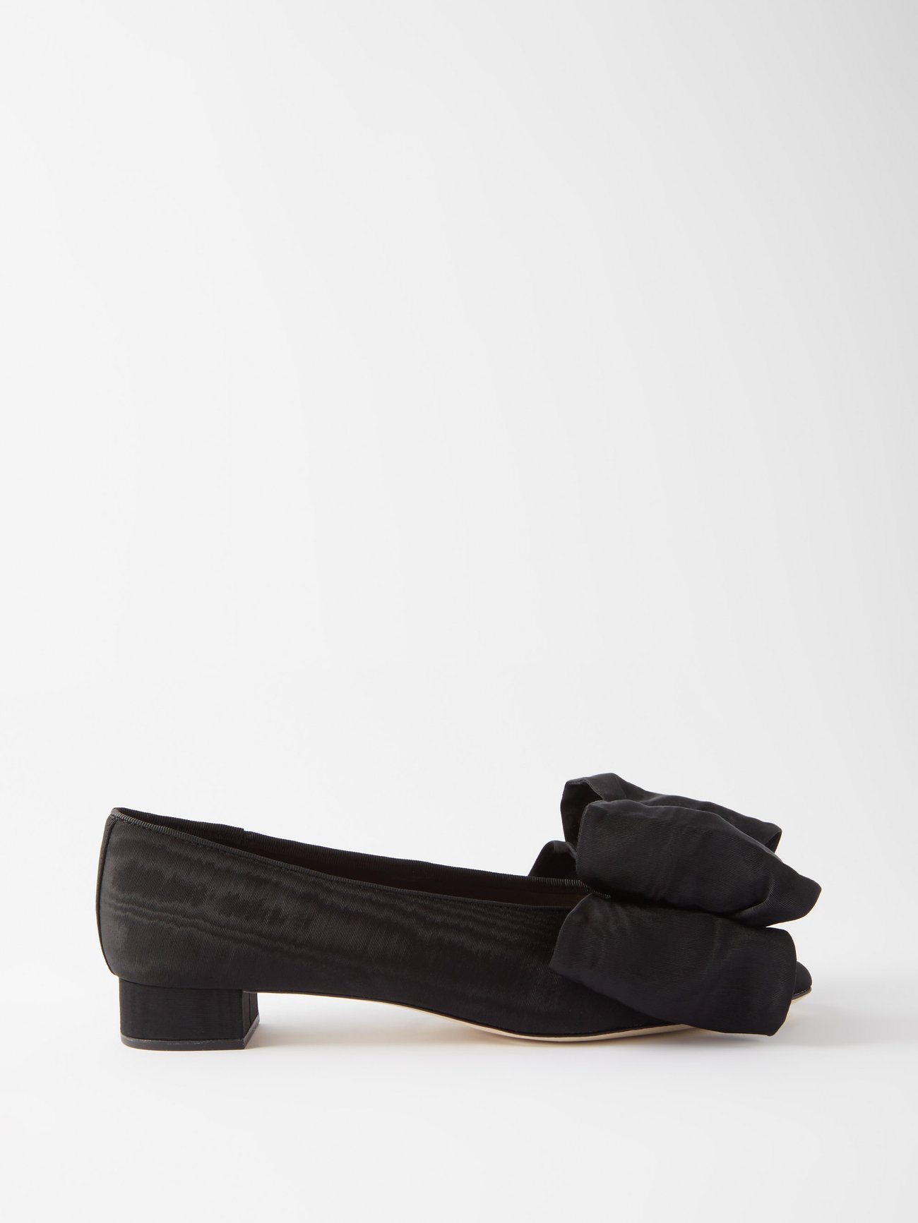 Loeffler Randall + Noa Moire Bow Block-Heel Ballet Pumps