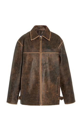 Worn Vintage + Faded Leather Jacket