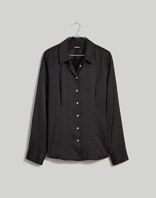 Madewell + Plus Darted Button-Up Shirt in Satin