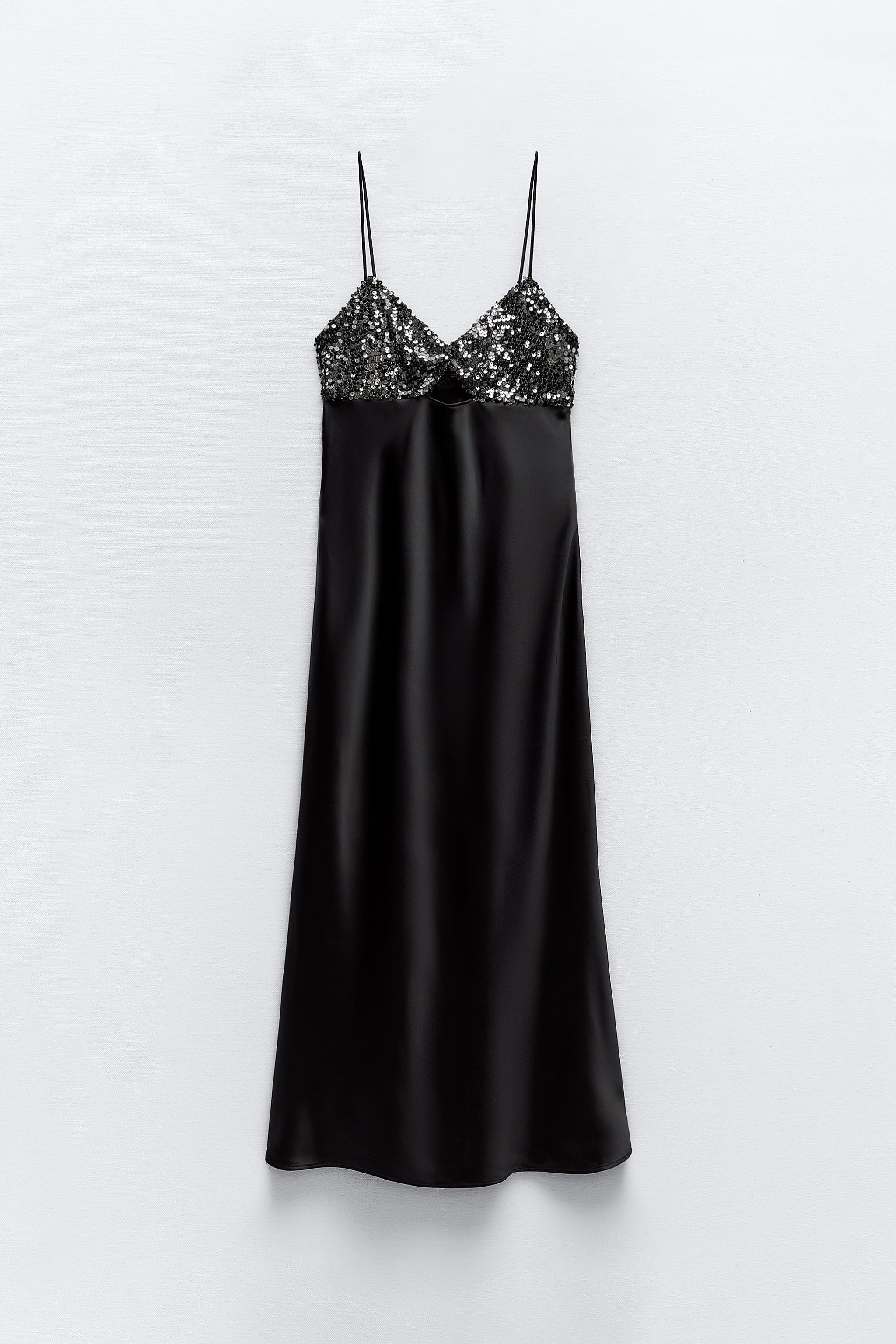 Zara + Contrasting Sequin Slip Dress