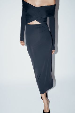 Zara + Draped Fitted Dress
