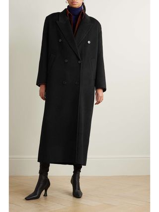 The Frankie Shop + Gaia Oversized Double-Breasted Wool-Blend Felt Coat