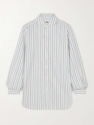 Sébline + Chemise De Garçon Striped Cotton-Poplin Shirt
