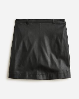 J.Crew + Trouser Mini Skirt in Faux Leather