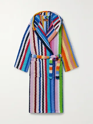 Missoni + Cecil Hooded Cotton-Terry Jacquard Robe