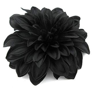 Oceansedge11 + Black Dahlia Silk Flower Brooch Pin