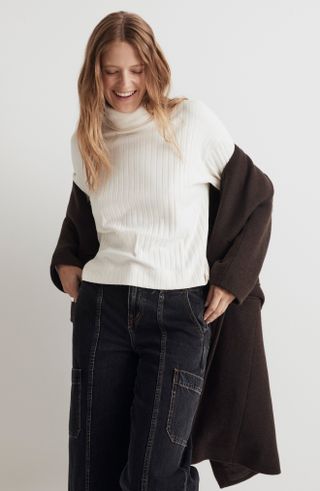 Madewell + Relaxed High-Low Rib Turtleneck