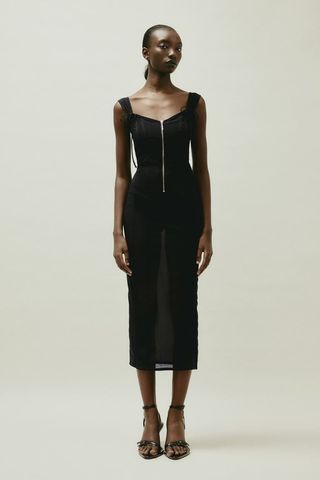 H&M + Sheer Corset-Style Dress