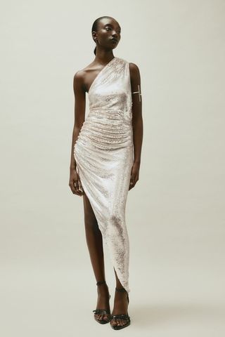 H&M + Sequined One-Shoulder Dress