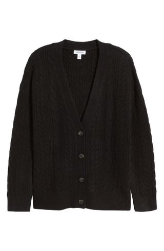 Nordstrom + Cable Stitch Oversize Button-Up Sweater