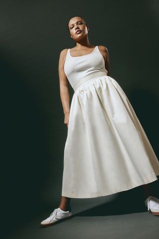 H&M + A-Line Skirt in Cream