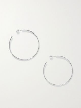 Jennifer Fisher + 2-Inch Thread Silver-Plated Hoop Earrings