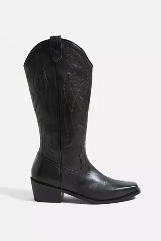 Urban Outfitters + Cassidy Western Black Leather Boot