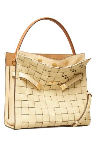 Tory Burch + Lee Radziwill Woven Leather Double Bag