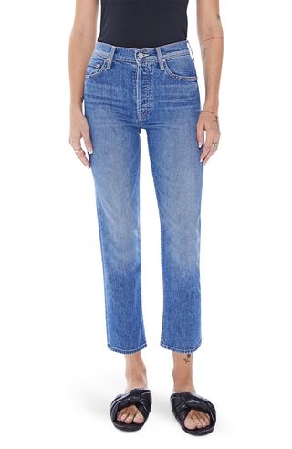 Mother + The Tomcat Ripped Crop Straight Leg Jeans