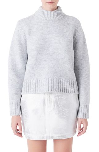 Grey Lab + Mock Neck Pullover Sweater