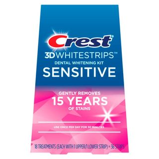 Crest + 3D Whitestrips Sensitive At-Home Teeth Whitening Kit